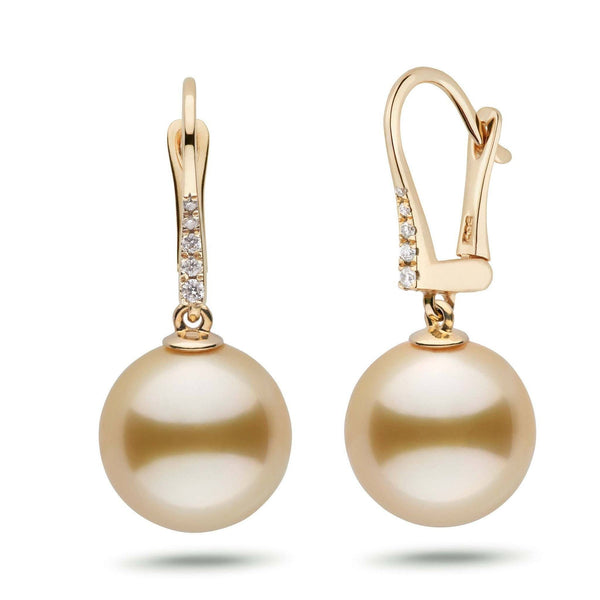Allure Collection Golden South Sea 12.0-13.0 mm Pearl & Diamond Dangle Earrings yg