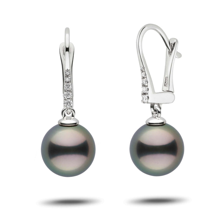 Allure Collection Tahitian 10.0-11.0 mm Pearl & Diamond Dangle Earrings white gold