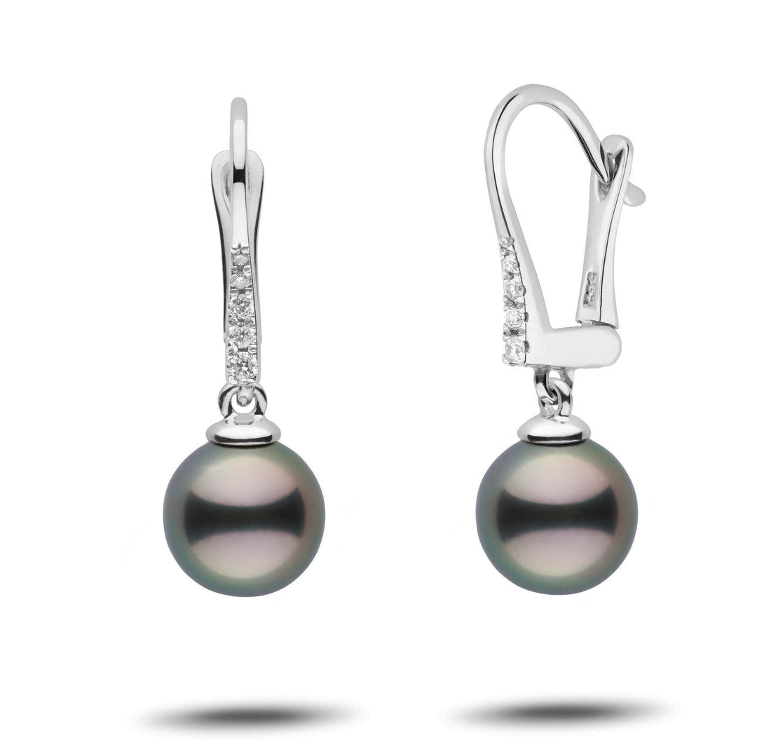 Allure Collection Tahitian 8.0-9.0 mm Pearl & Diamond Dangle Earrings white gold