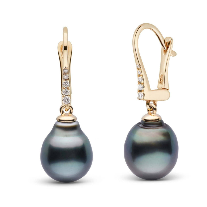 Allure Collection Tahitian Baroque 10.0-11.0 mm Pearl & Diamond Dangle Earrings yellow gold