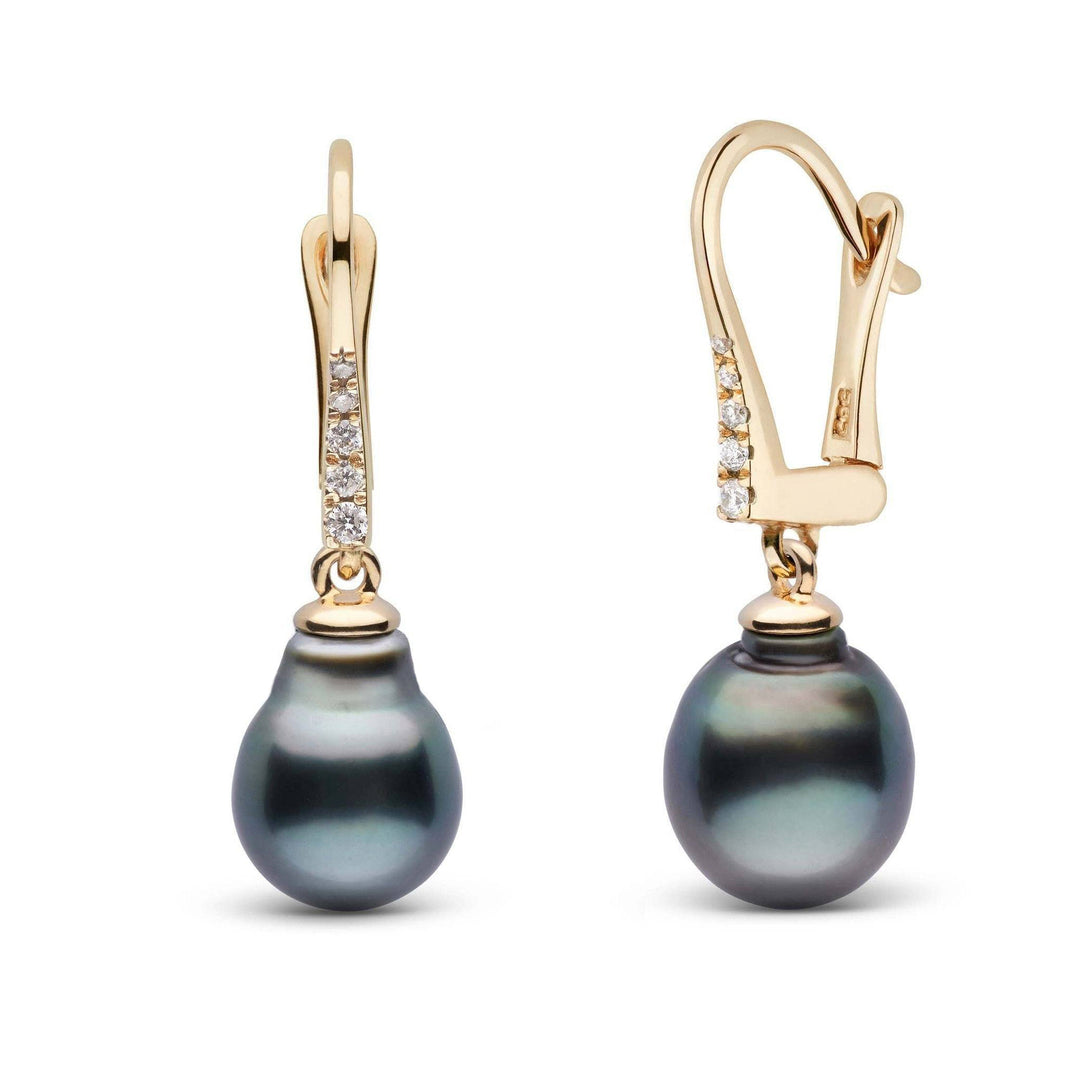 Allure Collection Tahitian Baroque 8.0-9.0 mm Pearl & Diamond Dangle Earrings yellow gold
