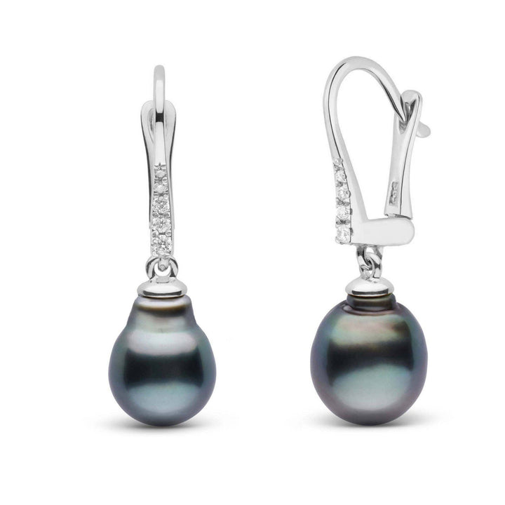 Allure Collection Tahitian Baroque 8.0-9.0 mm Pearl & Diamond Dangle Earrings white gold