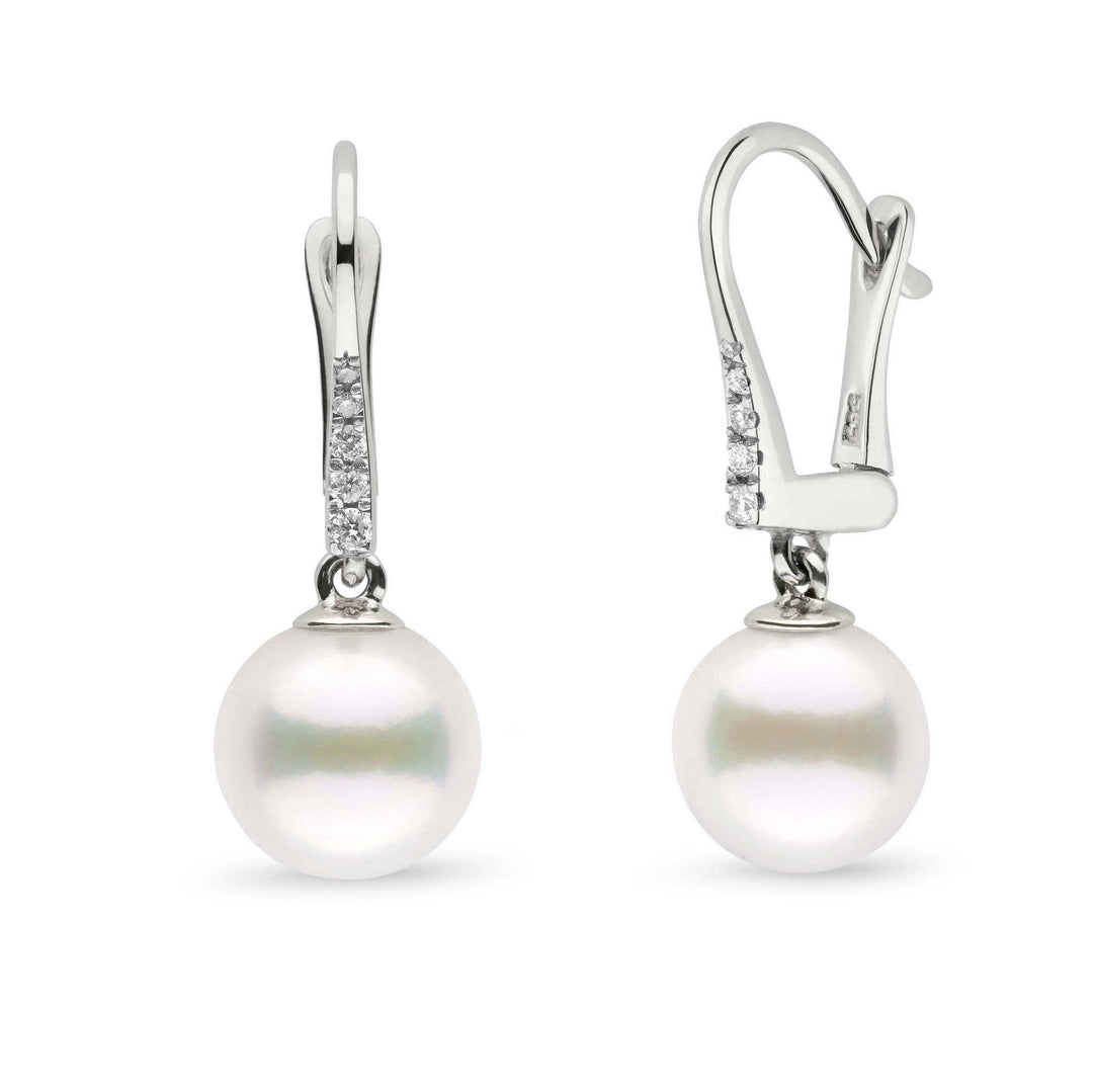 Allure Collection White Freshadama Freshwater 9.0-10.0 mm Pearl & Diamond Dangle Earrings white gold