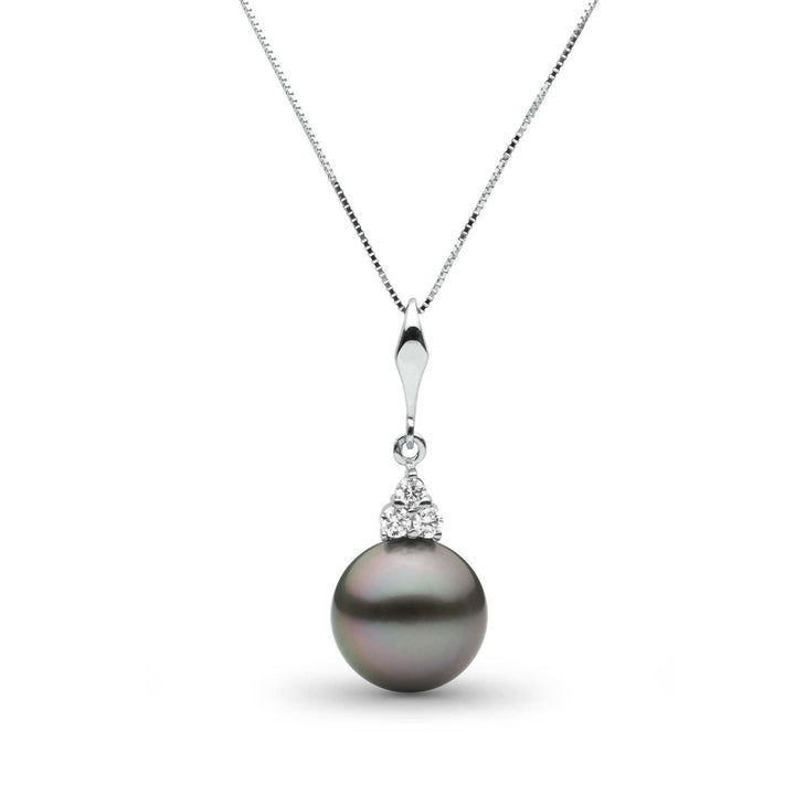 Always Collection 10.0-11.0 mm Tahitian Pearl and Diamond Pendant white gold