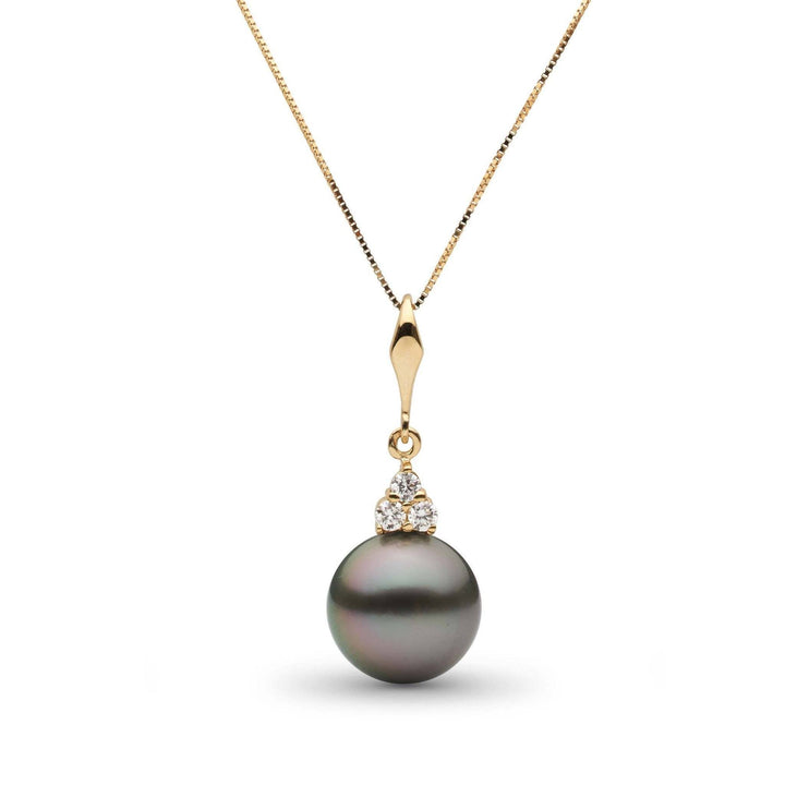 Always Collection 10.0-11.0 mm Tahitian Pearl and Diamond Pendant yellow gold

