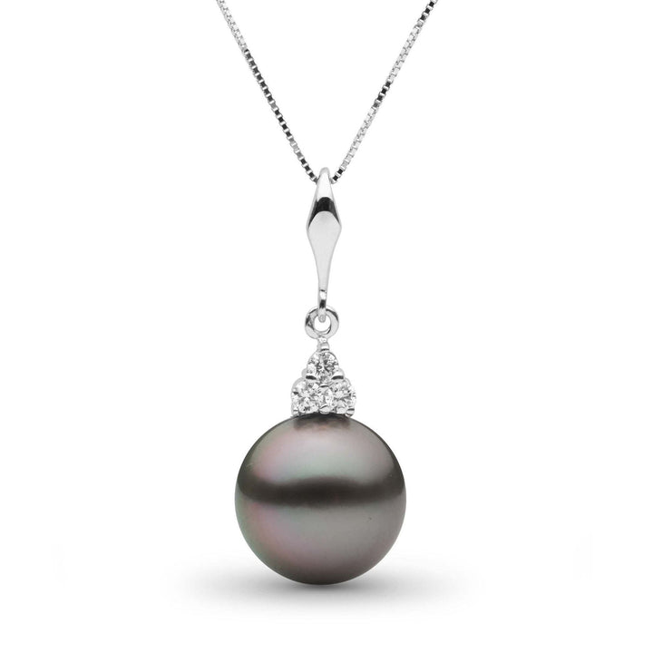 Always Collection 11.0-12.0 mm Tahitian Pearl and Diamond Pendant white gold
