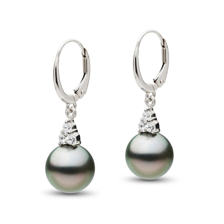 Always Collection Tahitian 9.0-10.0 mm Pearl and Diamond Earrings wg
