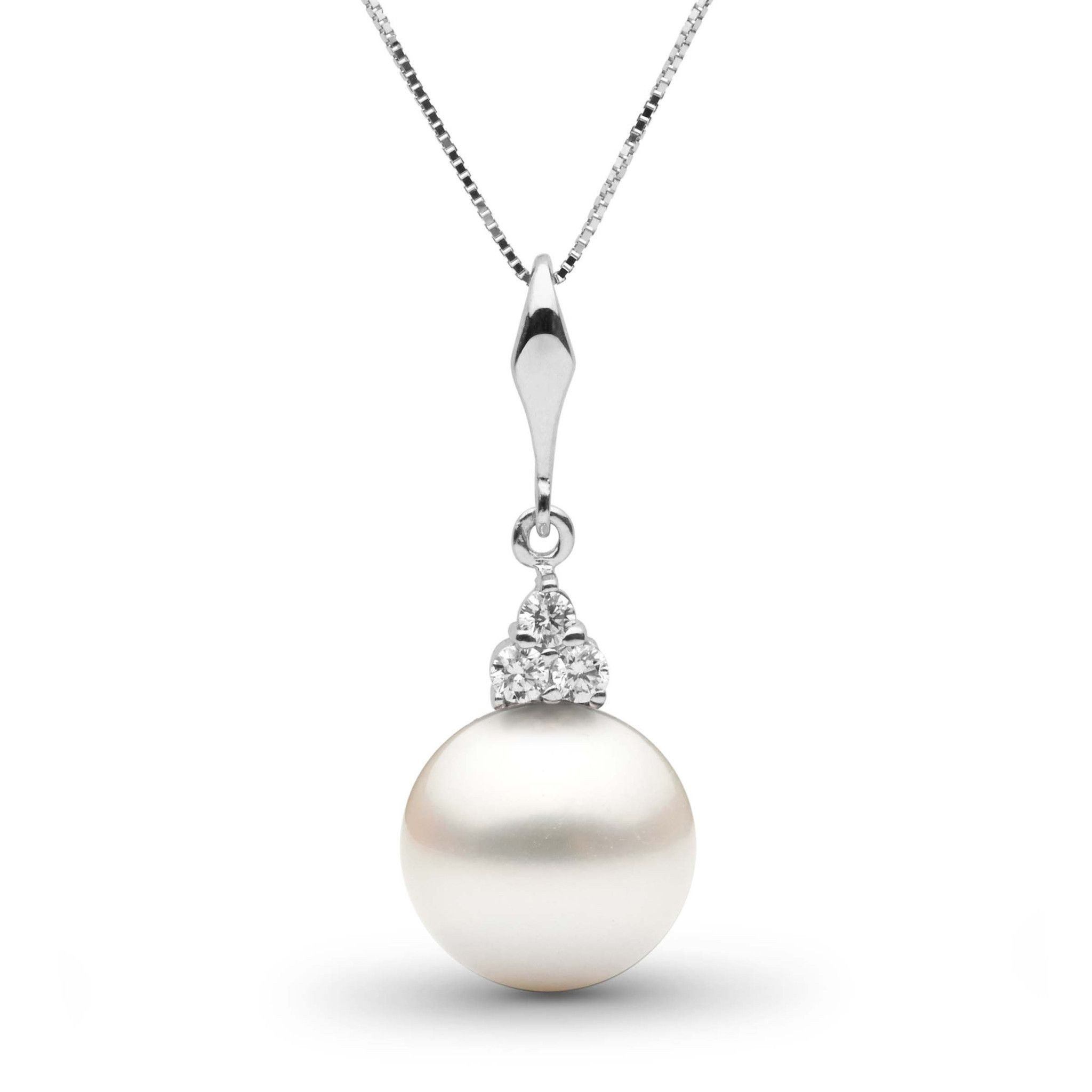 Always Collection White 10.0-11.0 mm South Sea Pearl and Diamond Pendant