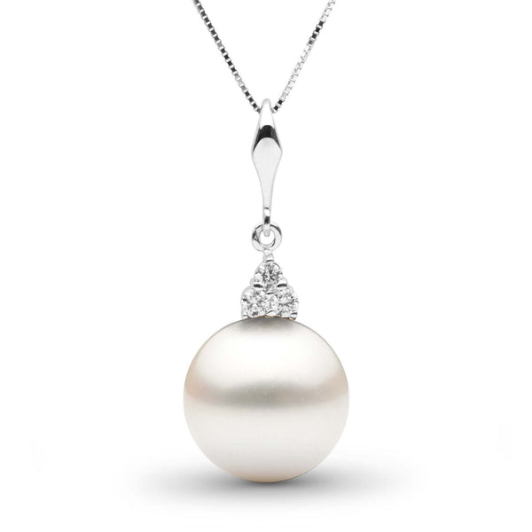 Always Collection 12.0-13.0 mm White South Sea Pearl and Diamond Pendant wg