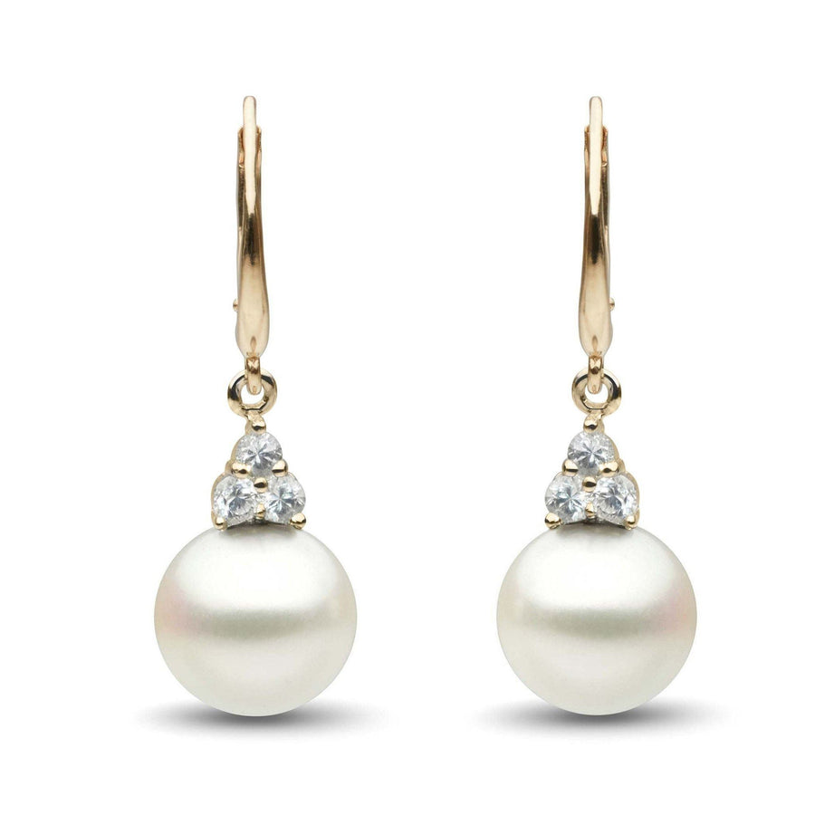 Always Collection White South Sea 10.0-11.0 mm Pearl and Diamond Earrings yg