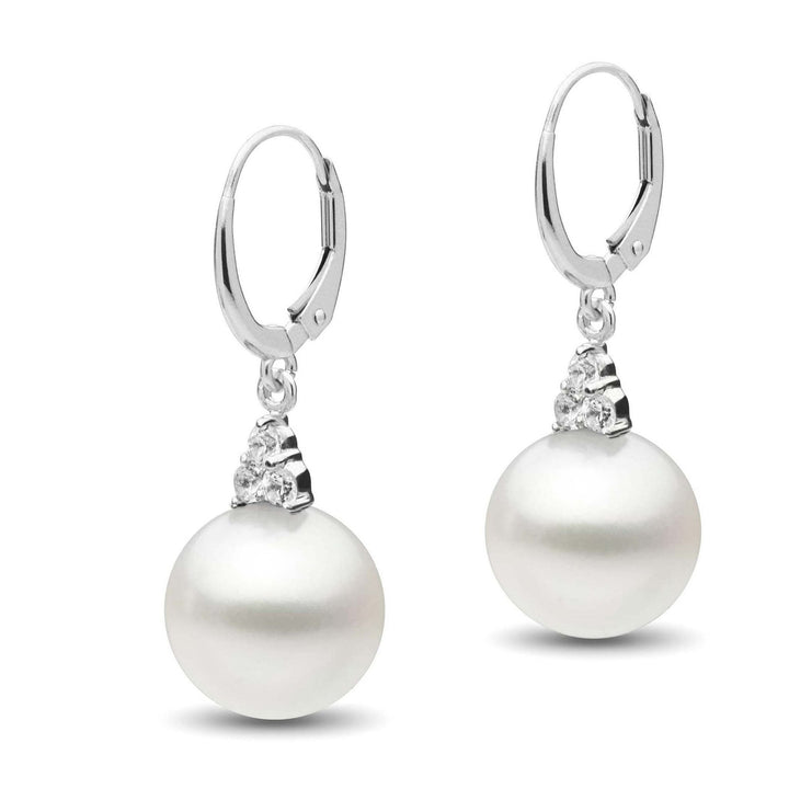 Always Collection White South Sea 11.0-12.0 mm Pearl and Diamond Earrings
