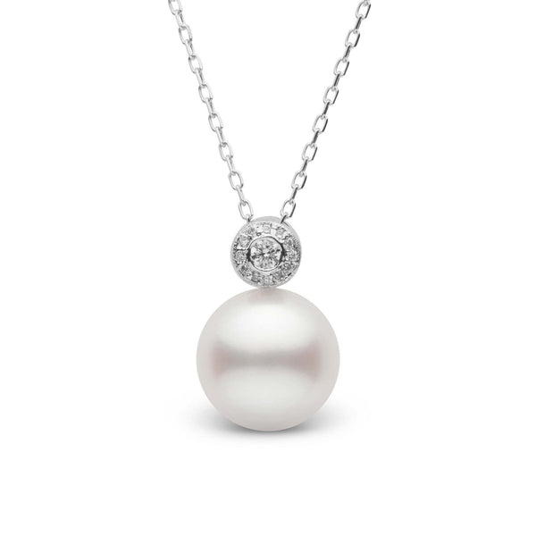 Aura Collection 10.0-11.0 mm White South Sea Pearl and Diamond Pendant wg