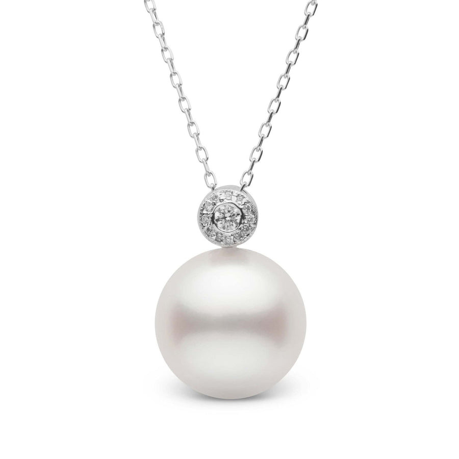 Aura Collection 12.0-13.0 mm White South Sea Pearl and Diamond Pendant wg