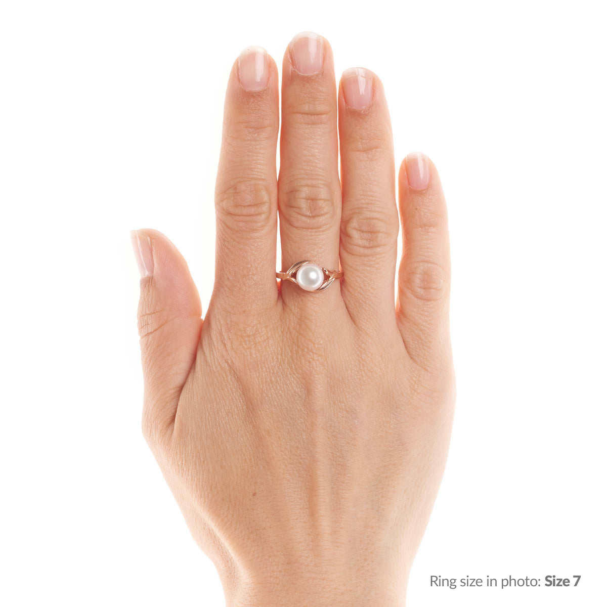Blossom Collection Akoya Pearl Ring on hand