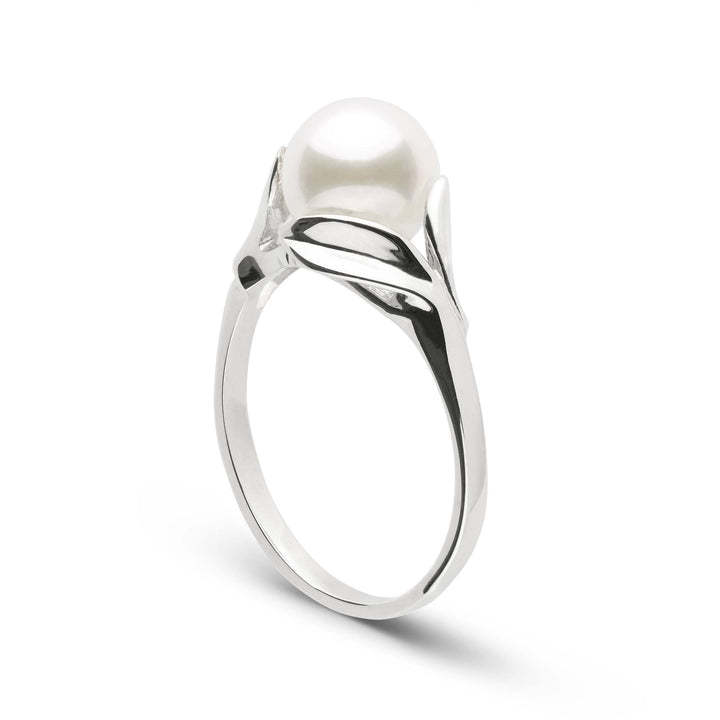 Blossom Collection Akoya Pearl Ring white gold side