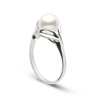 Blossom Collection Akoya Pearl Ring white gold side