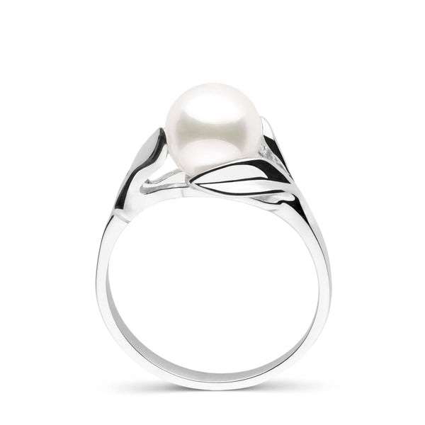 Blossom Collection Akoya Pearl Ring white gold front