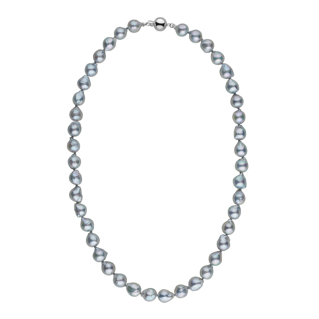 Products 7.0-7.5 mm 18 Inch Silver-Blue Akoya Baroque Pearl Necklace White Gold
