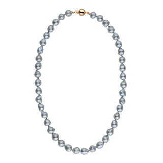 Products 7.0-7.5 mm 18 Inch Silver-Blue Akoya Baroque Pearl Necklace Yellow Gold