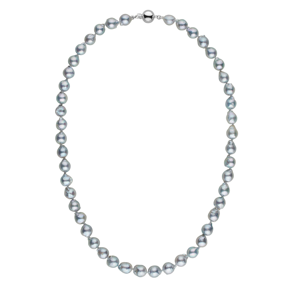 7.5-8.0 mm Silver-Blue Akoya Baroque Pearl Necklace – Pearl Paradise