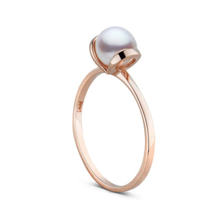 Bonita Collection Akoya Pearl Ring rose gold side