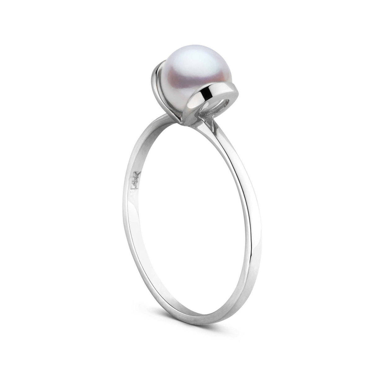 Bonita Collection Akoya Pearl Ring white gold side