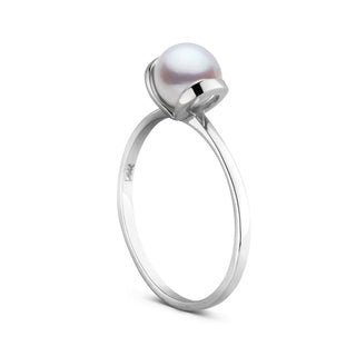 Bonita Collection Akoya Pearl Ring white gold side
