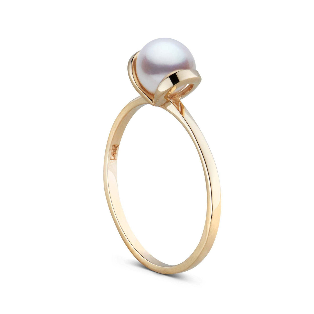 Bonita Collection Akoya Pearl Ring yellow gold side