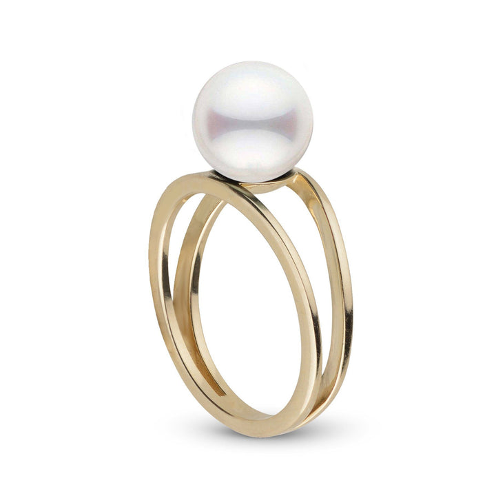 Bridge Collection 8.5-9.0 mm Akoya Pearl Ring yellow gold side