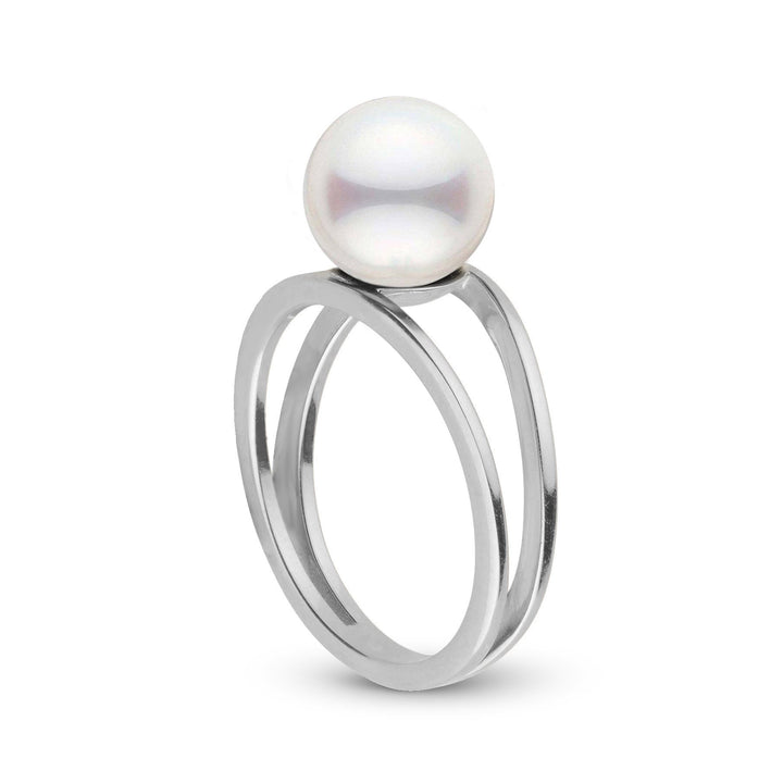 Bridge Collection 8.5-9.0 mm Akoya Pearl Ring white gold side