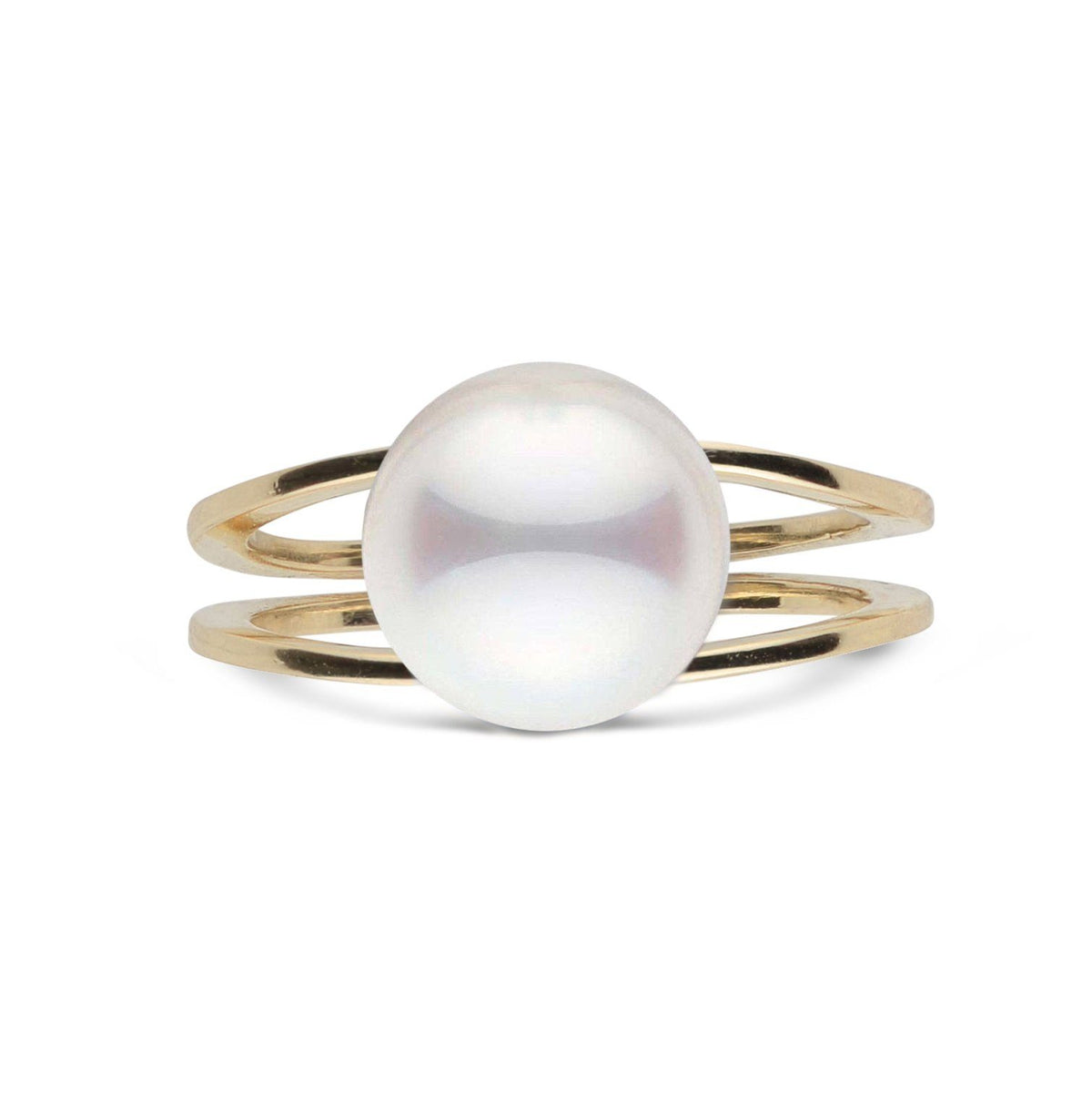 Bridge Collection 8.5-9.0 mm Akoya Pearl Ring yellow gold top