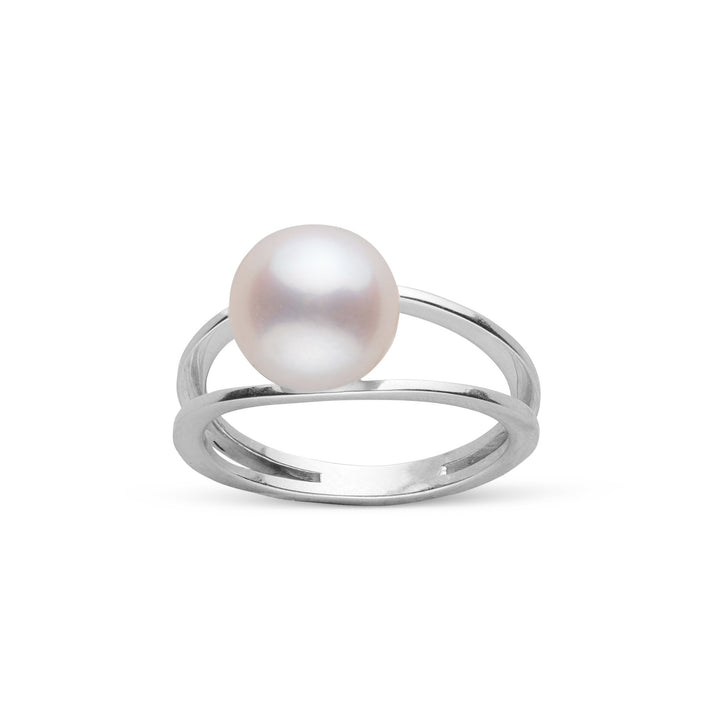 Bridge Collection 8.5-9.0 mm Akoya Pearl Ring white gold front