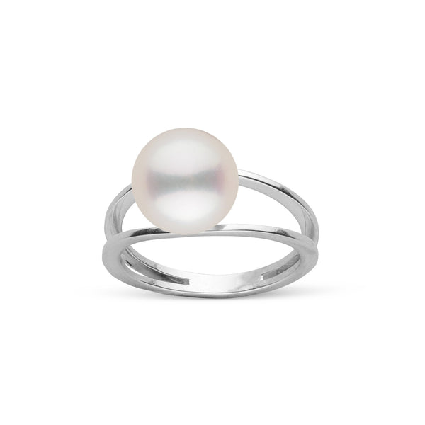 Bridge Collection 9.0-10.0 mm Freshadama Pearl Ring white gold front view
