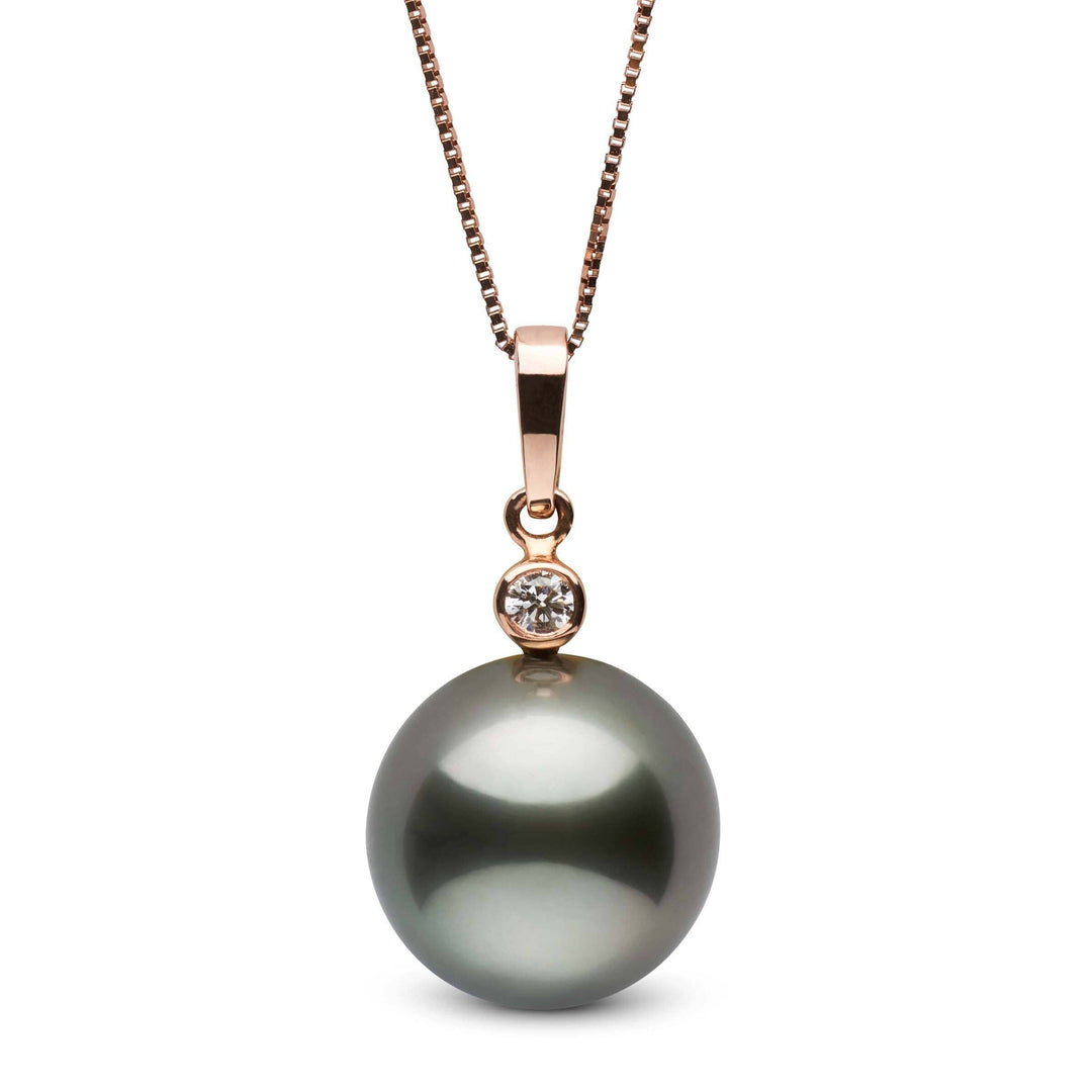 Brilliant Collection 11.0-12.0 mm Tahitian Pearl and Diamond Pendant