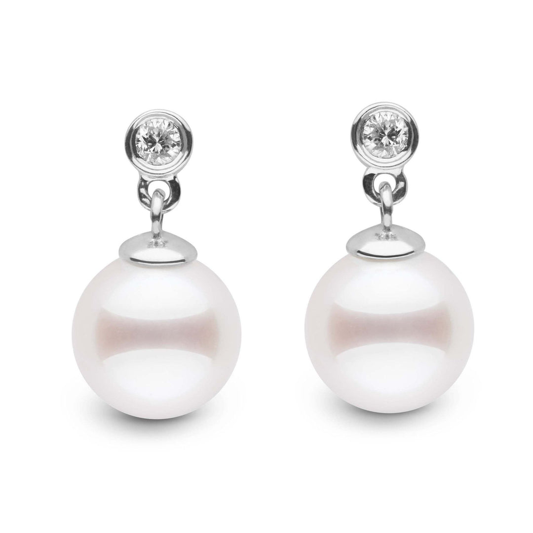 Brilliant Collection Akoya 7.5-8.0 mm Pearl & Diamond Earrings white gold