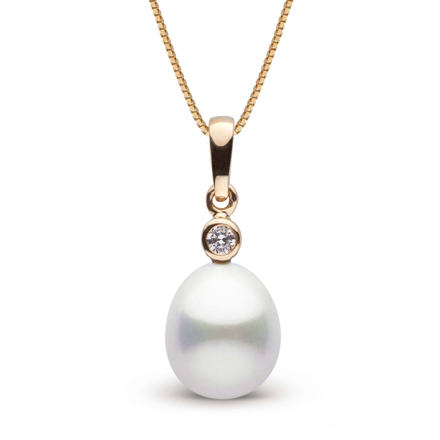 Brilliant Collection Drop White 10.0-11.0 mm South Sea Pearl and Diamond Pendant yg