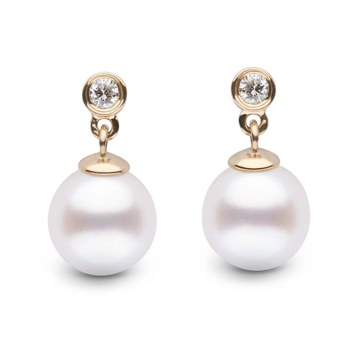Brilliant Collection White Freshadama 7.5-8.0 mm Pearl & Diamond Earrings