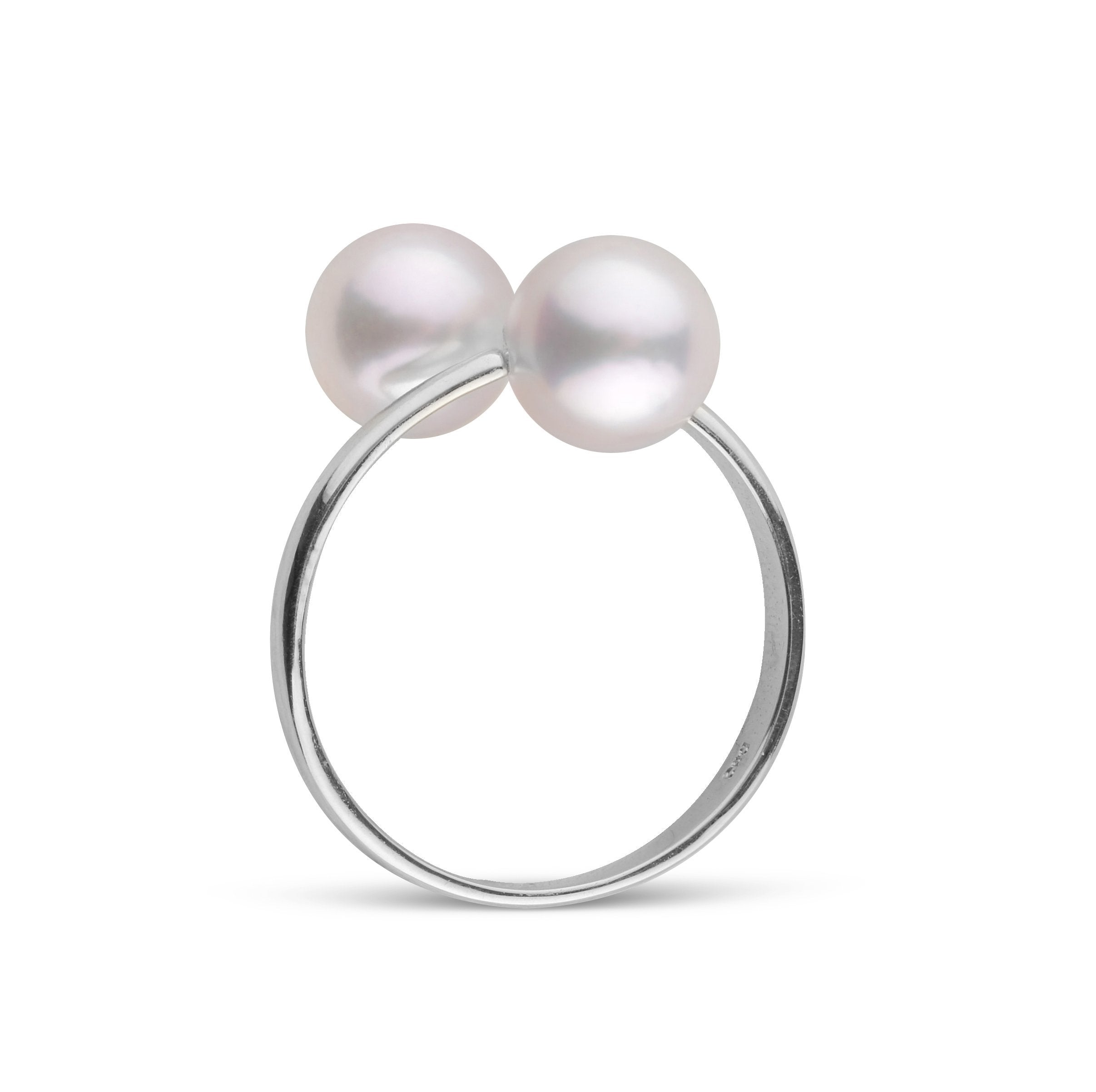 Bypass Collection 7.0-7.5 mm Akoya Pearl Ring white gold side