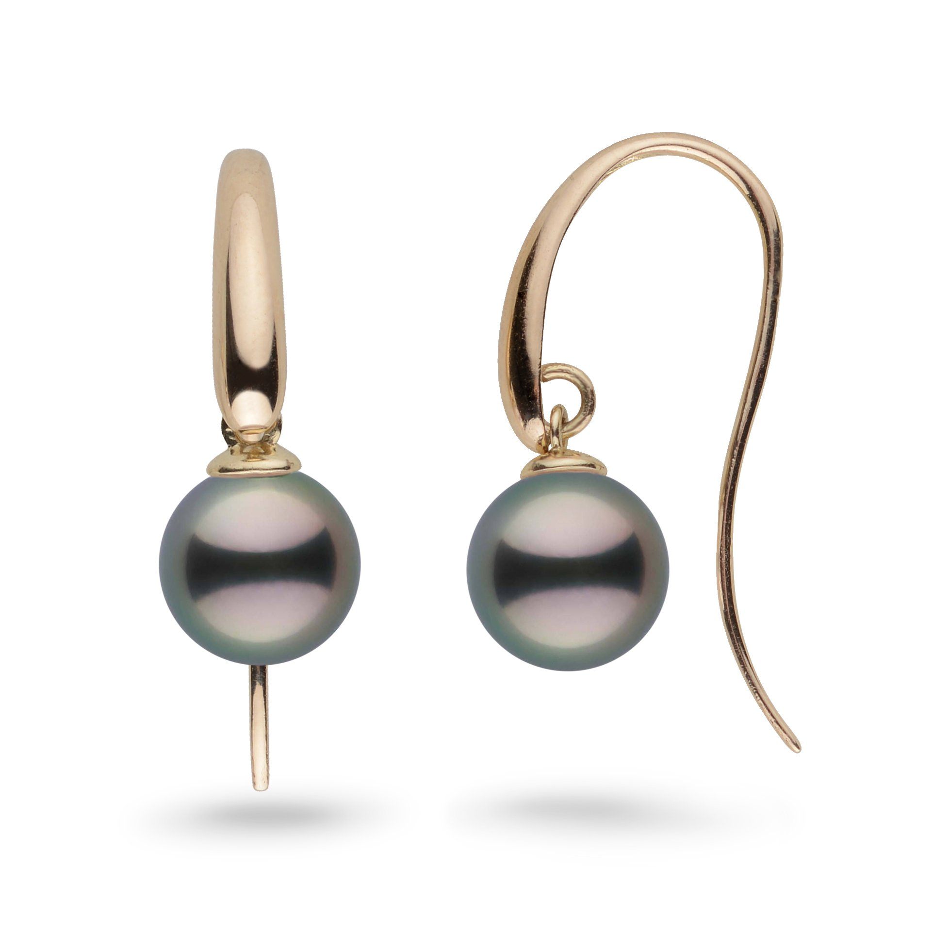 Cascade Collection 9.0-10.0 mm Tahitian Pearl Earrings yg