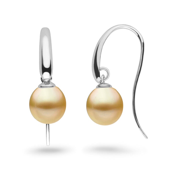 Cascade Collection 9.0-10.0 mm Golden South Sea Drop Pearl Earrings