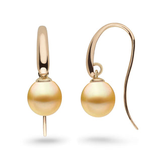Cascade Collection 9.0-10.0 mm Golden South Sea Drop Pearl Earrings yg
