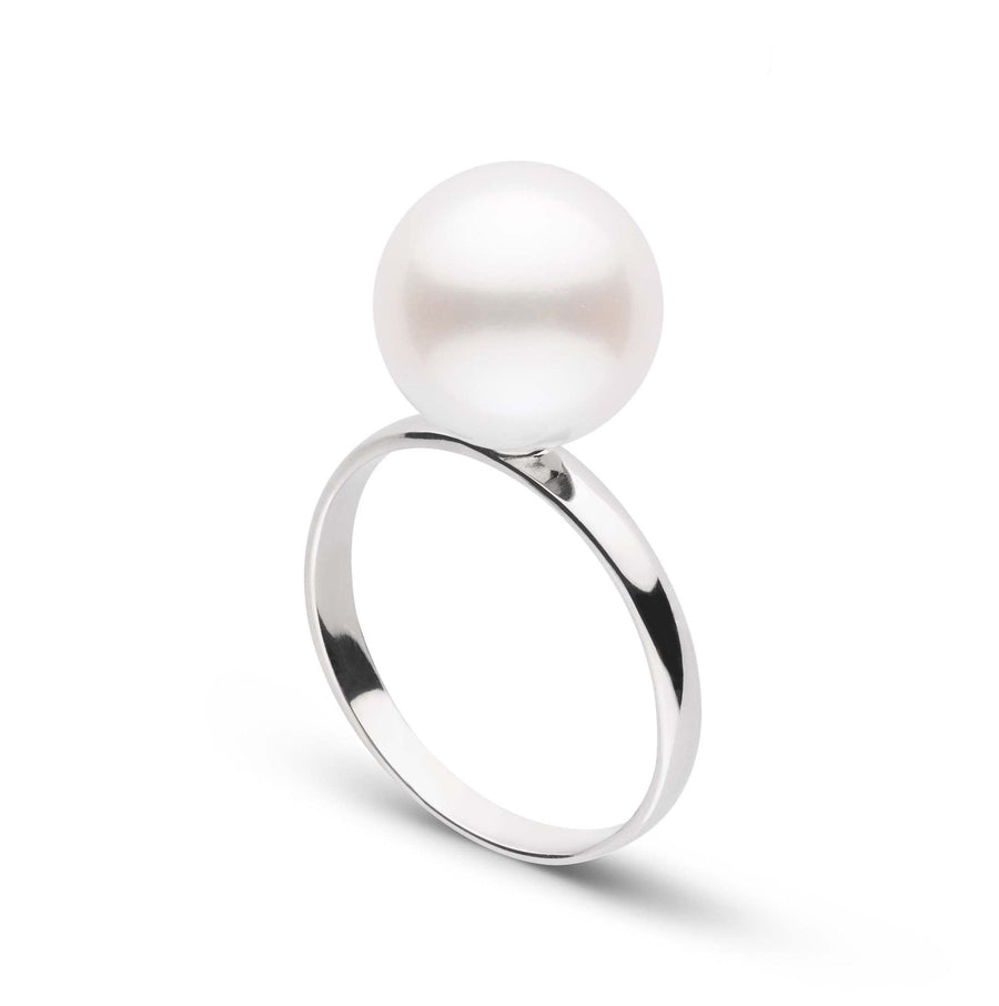 Classic Collection 10.0-11.0 mm Freshadama Pearl Ring featuring a large white freshwater pearl set on a sleek polished 14K white gold band, showcasing timeless elegance and sophistication.