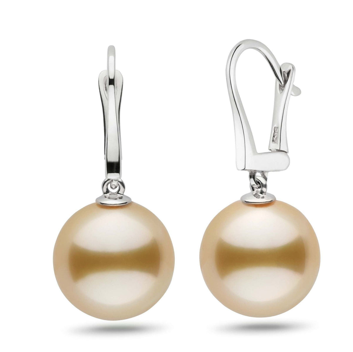 Classic Collection Golden South Sea 13.0-14.0 mm Pearl Dangle Earrings wg