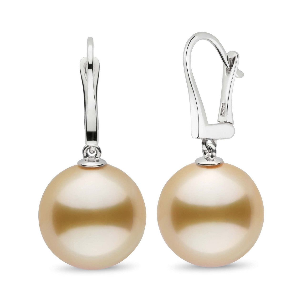 Classic Collection Golden South Sea 14.0-15.0 mm Pearl Dangle Earrings wg