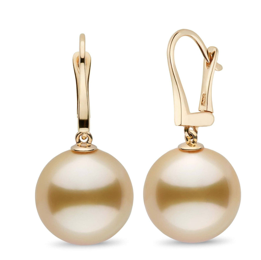 Classic Collection Golden South Sea 14.0-15.0 mm Pearl Dangle Earrings yg