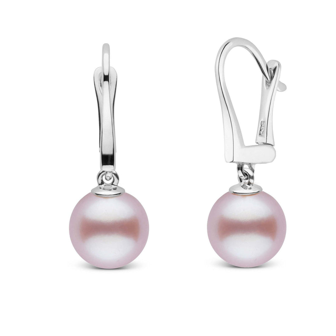 Classic Collection Lavender Freshadama Freshwater 9.0-10.0 mm Pearl Dangle Earrings white gold
