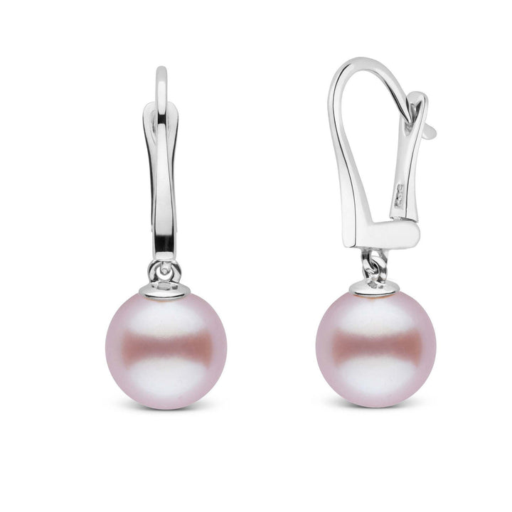 Classic Collection Lavender Freshadama Freshwater 9.0-10.0 mm Pearl Dangle Earrings white gold