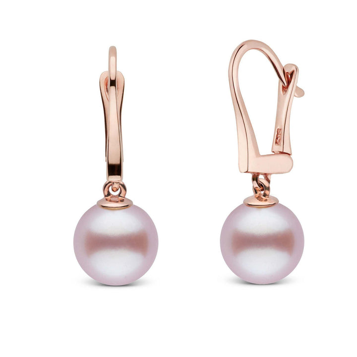 Classic Collection Lavender Freshadama Freshwater 9.0-10.0 mm Pearl Dangle Earrings rose gold