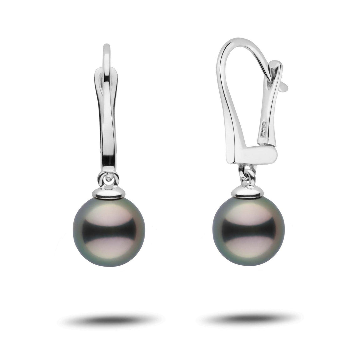 Classic Collection Tahitian 8.0-9.0 mm Pearl Dangle Earrings white gold