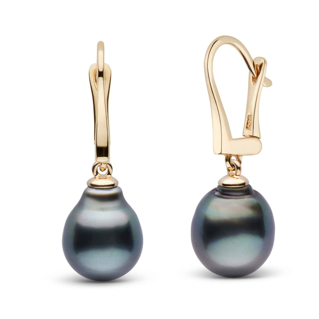 Classic Collection Tahitian Baroque 10.0-11.0 mm Pearl Dangle Earrings yellow gold